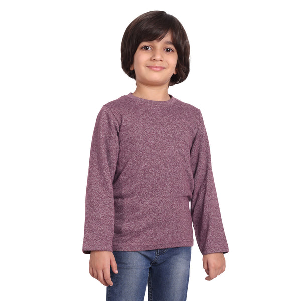 Kids Round Neck Full Sleeve Purple T-shirt