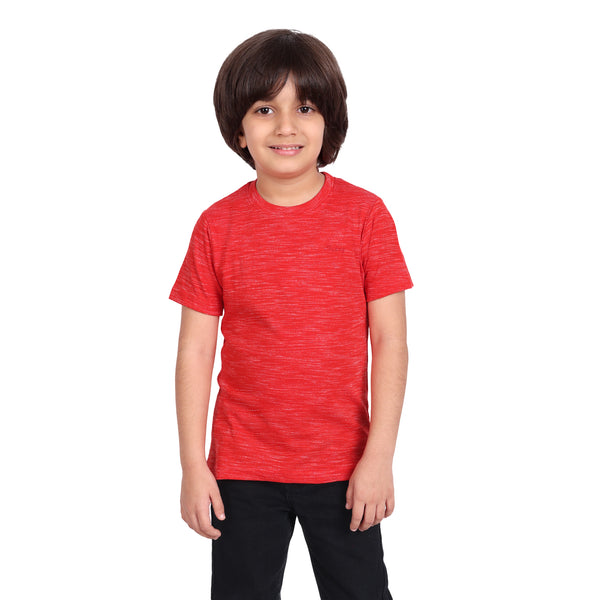 Kids Round Neck Half Sleeve Red T-Shirt