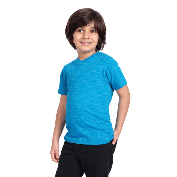 Kids V-Neck Half Sleeve Blue T-shirt