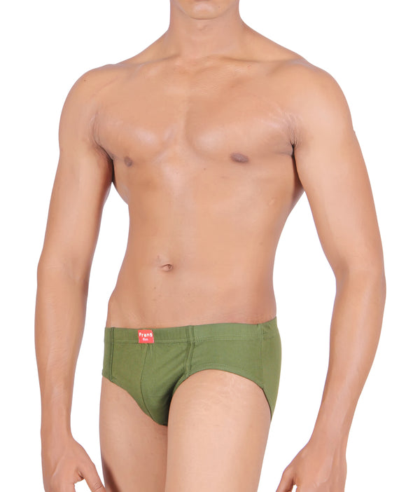 Men's Dark Green Inner Elastic Briefs