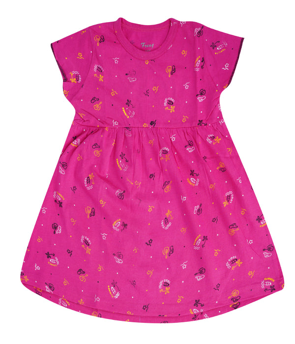Kids Pure Cotton Printed Pink Color frock
